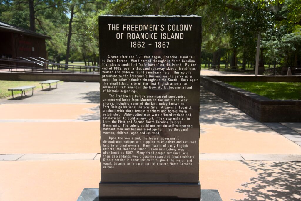 Freedman's Colony Sign at Fort Raleigh