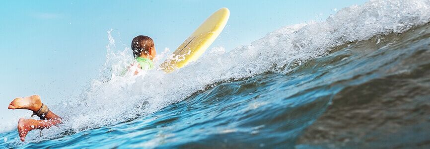 boy on a surfboard